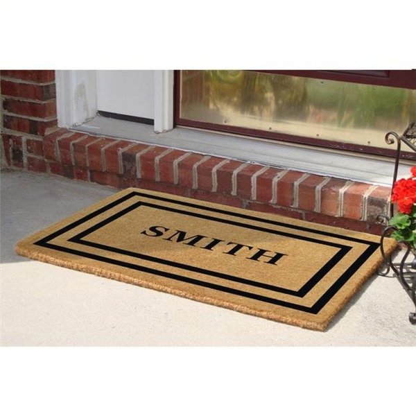 Nedia Home Nedia Home O2045 22 x 36 in. Thin Double Picture Frame Black Heavy Duty Coir Doormat - Personalized O2045